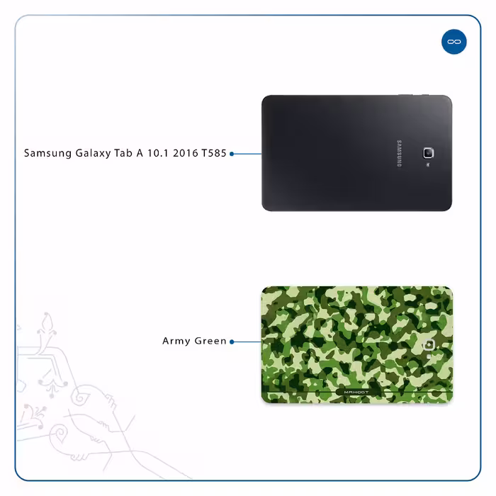 برچسب پوششی ماهوت مدل Army-Green-2 مناسب برای تبلت سامسونگ Galaxy Tab A 10.1 2016 T585