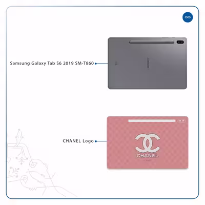 برچسب پوششی ماهوت مدل CHANEL-Logo مناسب برای تبلت سامسونگ Galaxy Tab S6 2019 SM-T860