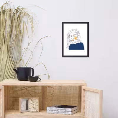 تابلو مدل دکوراتیو مینیمال طرح دختر کد 2828