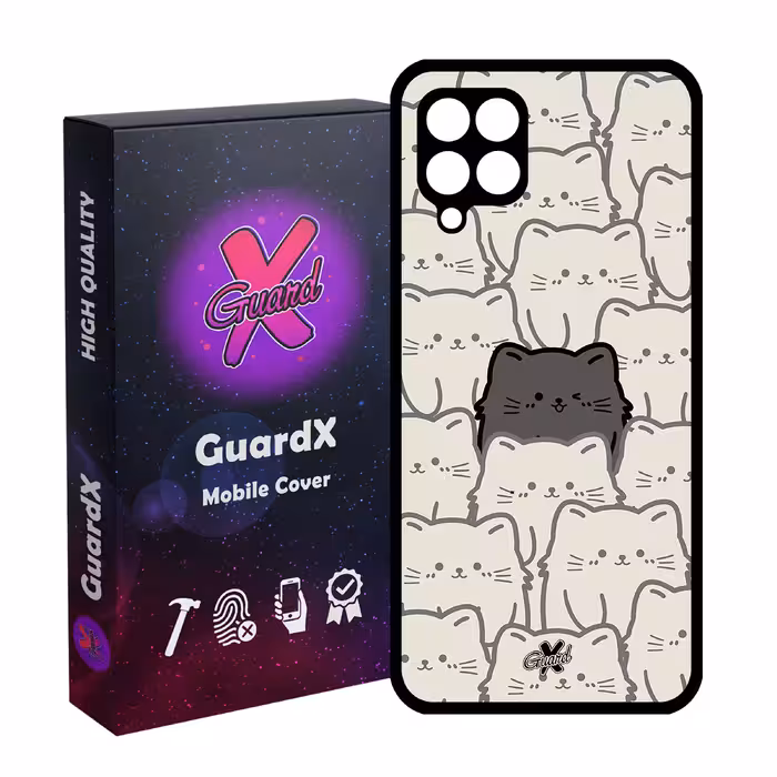 کاور گارد ایکس طرح گربه مدل Glass10545 مناسب برای گوشی موبایل سامسونگ Galaxy M32 4G/M22 4G/F22