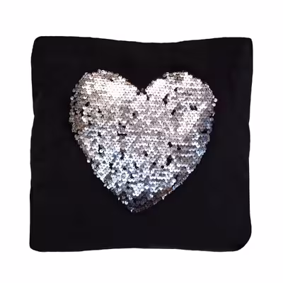 کوسن مدل مخمل قلب پولکی دو طرفه