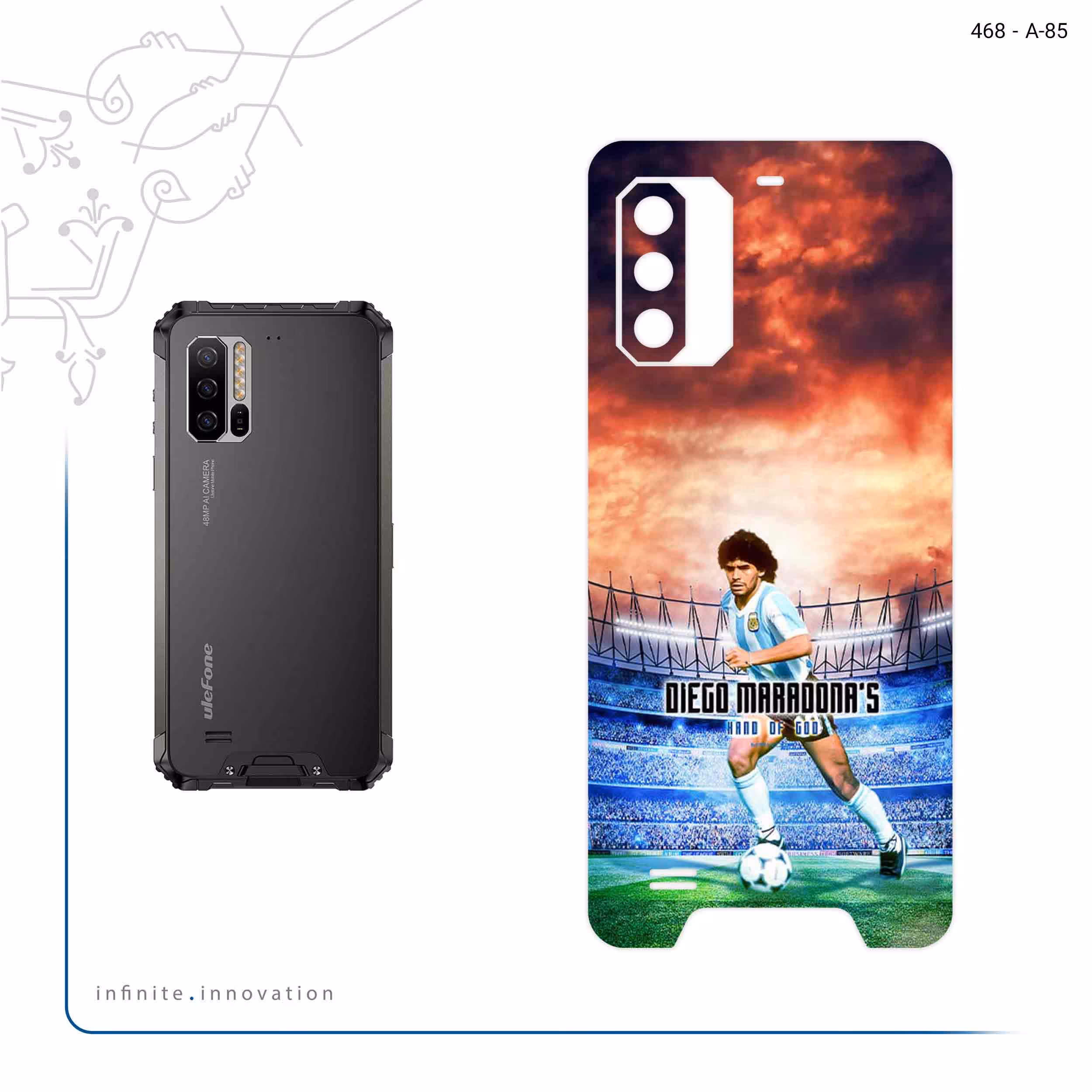 برچسب پوششی ماهوت مدل Diego Maradona مناسب برای گوشی موبایل یولفون Armor 7