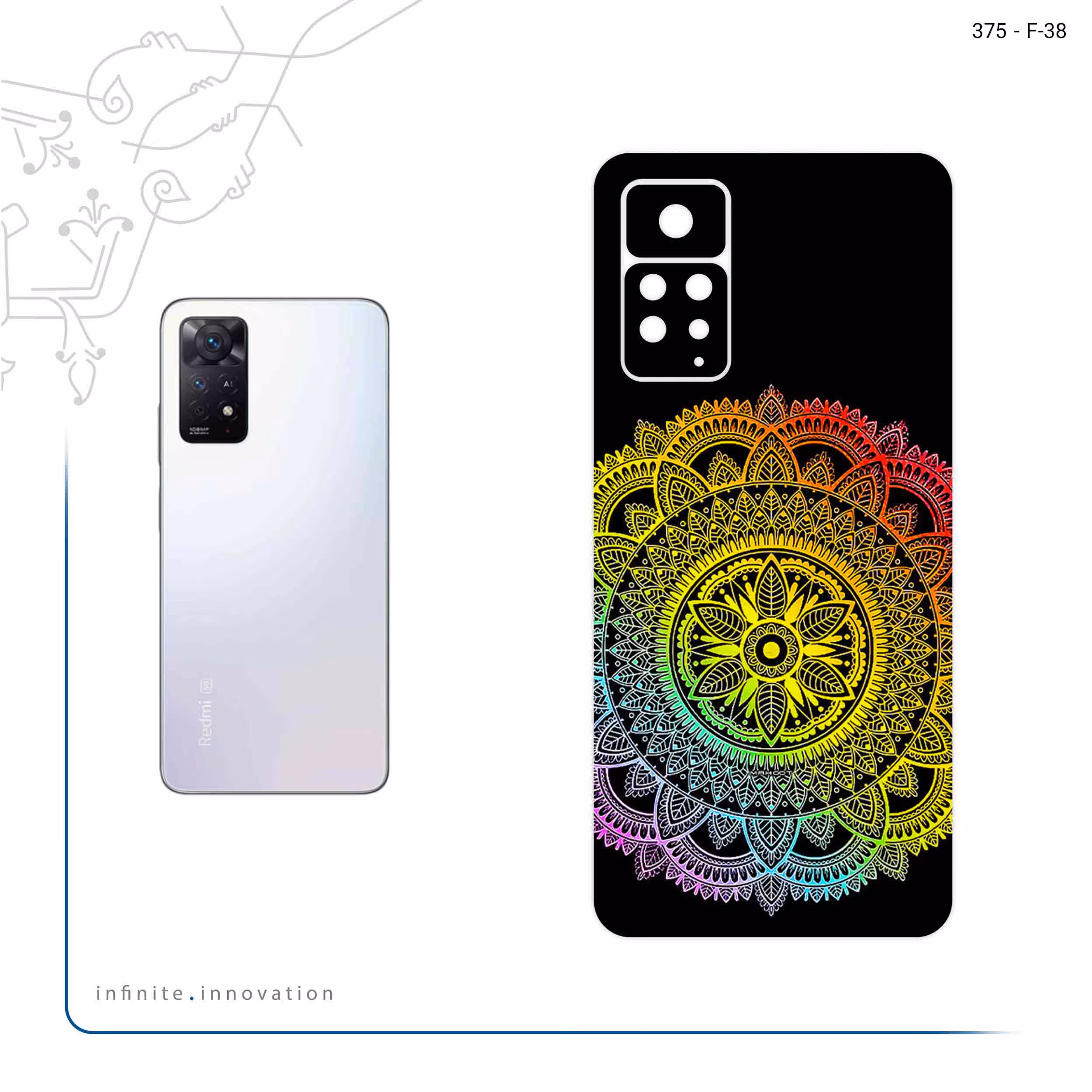 برچسب پوششی ماهوت مدل Mandala Design 4 مناسب برای گوشی موبایل شیائومی Redmi Note 11 Pro Plus 5G (India)