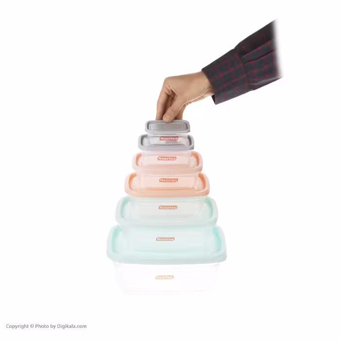 ظروف نگهدارنده نورینو مدل صنوبر مجموعه 6 عددی