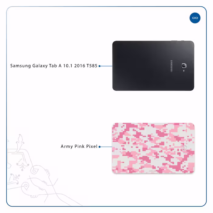 برچسب پوششی ماهوت مدل Army-Pink-pixel مناسب برای تبلت سامسونگ Galaxy Tab A 10.1 2016 T585