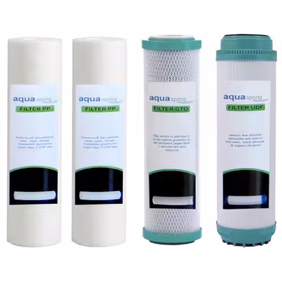 دستگاه تصفیه کننده آب آکوآ اسپرینگ مدل SF4800 به همراه فیلتر تصفیه آب کد 01 مجموعه 4 عددی و نشتی گیر