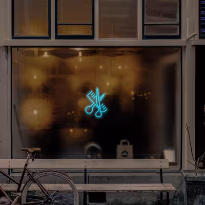 چراغ دیواری نئون دیزاین طرح Barber_TBL