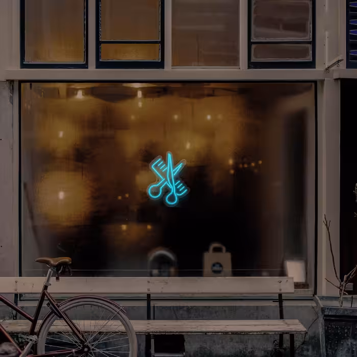 چراغ دیواری نئون دیزاین طرح Barber_TBL