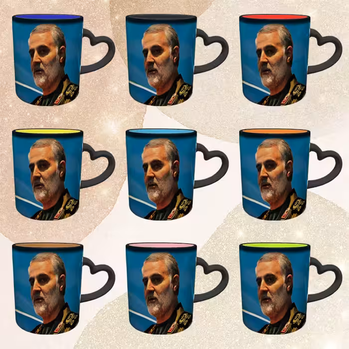 ماگ حرارتی مدل دسته قلبی طرح سردار سلیمانی کد 58