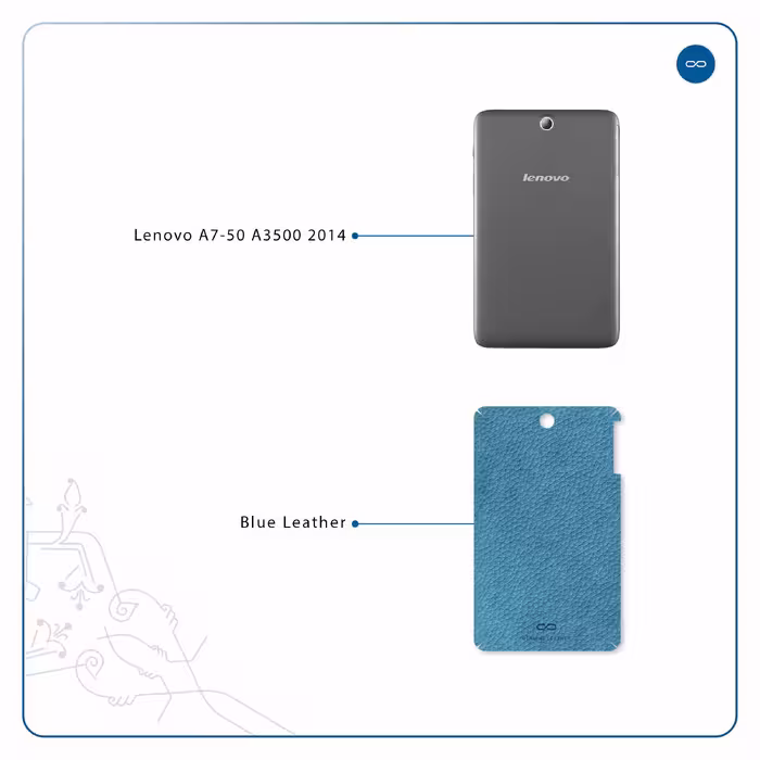 برچسب پوششی ماهوت مدل Blue-Leather مناسب برای تبلت لنوو A7-50 A3500 2014