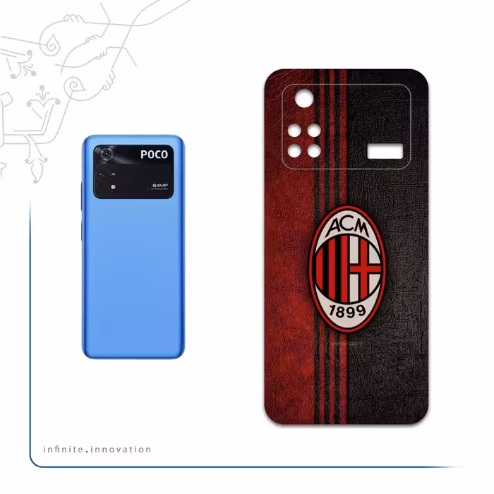 برچسب پوششی ماهوت مدل AC-Milan مناسب برای گوشی موبایل شیائومی Poco M4 Pro 4G