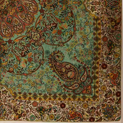 رومیزی ترمه نگین خاتم یزد طرح افشاری کد SBZ