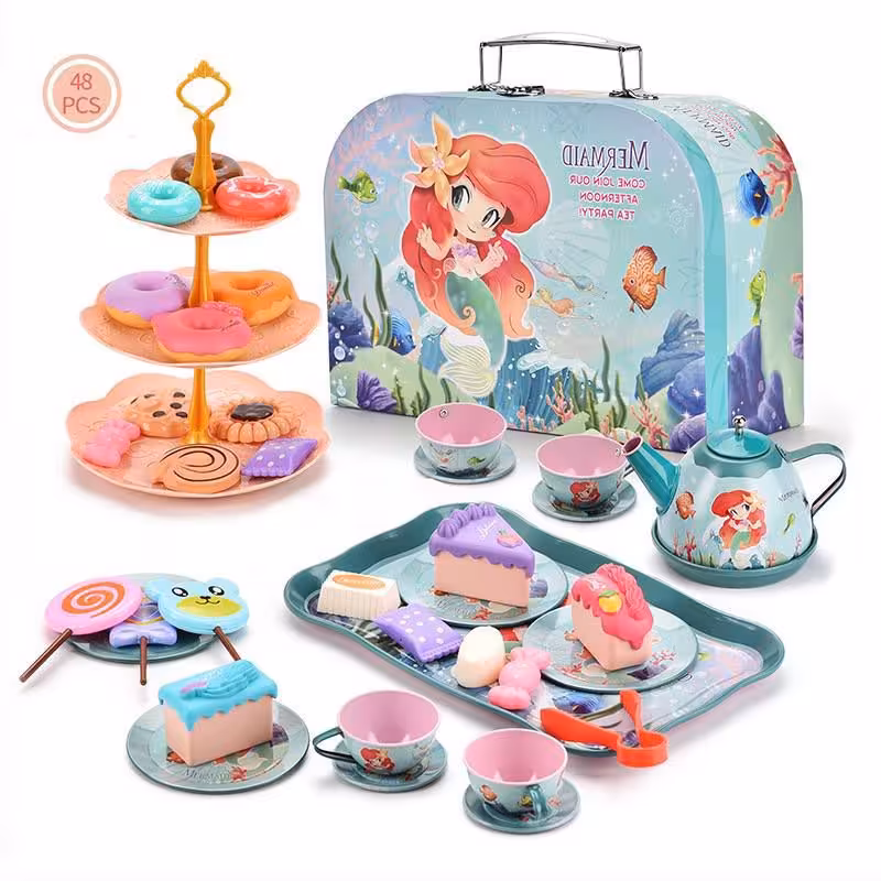 ست ظروف خاله بازی چای خوری طرح پری دریایی