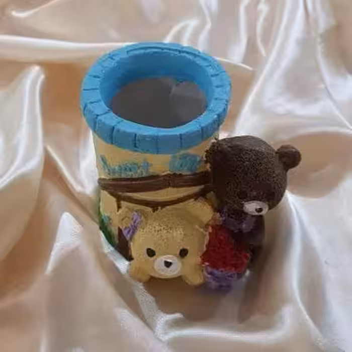 جامدادی سفالی طرح خرس