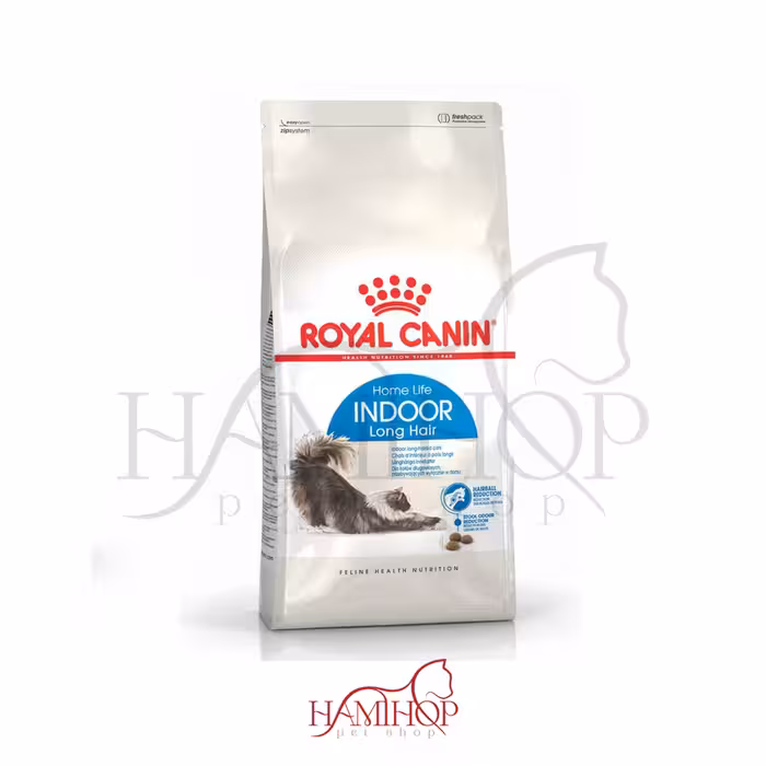 غذای خشک گربه ایندور لانگ هیر رویال کنین مدل Royal Canin Home Life Indoor Long Hair وزن 2 کیلوگرم