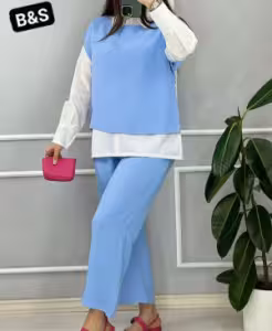 ست سه تیکه شومیزو رویه و شلوار ابرو بادی