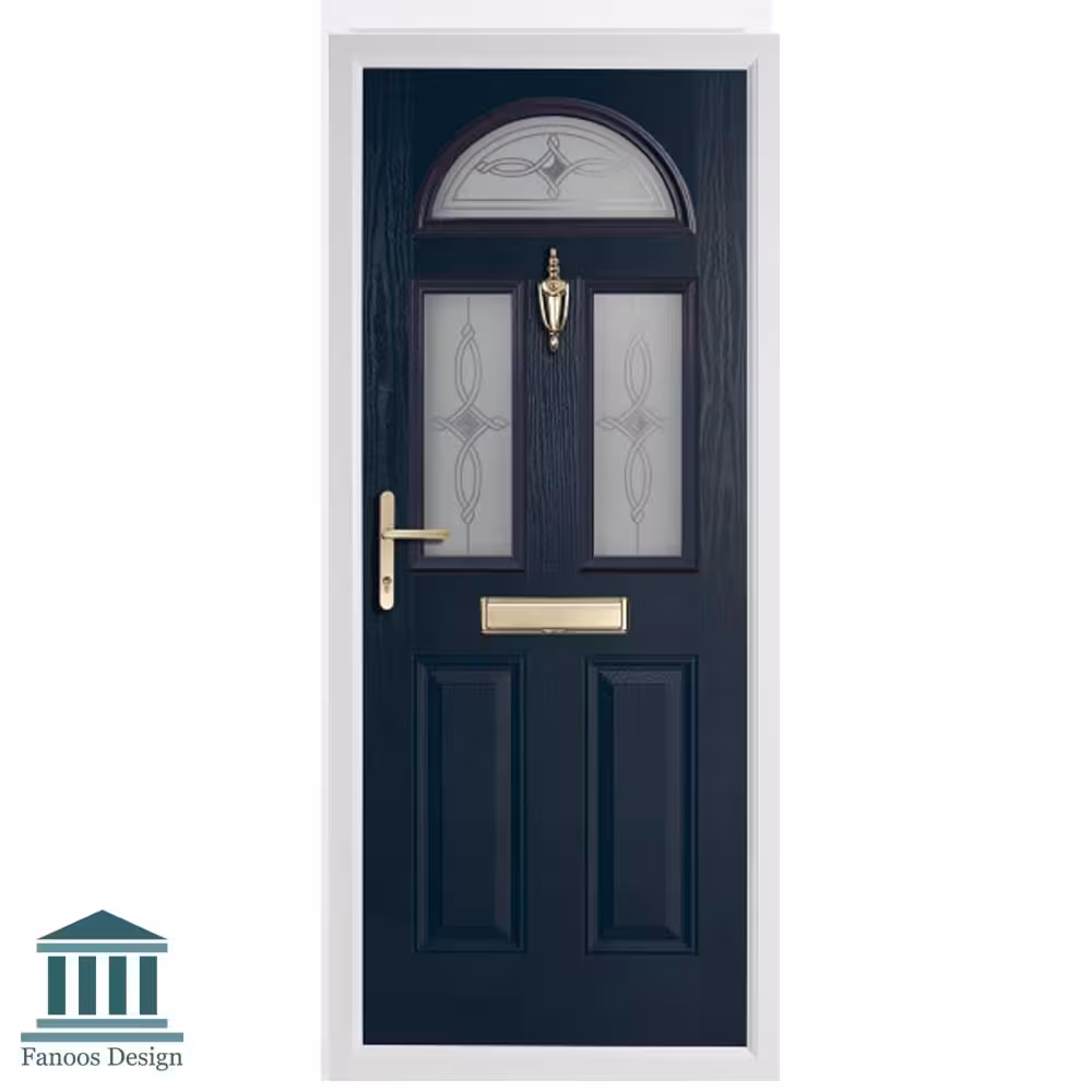 درب کلاسیک شیشه هلال طرح انگلیسی کد 1570