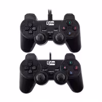 دسته بازی با سیم دوبل شوک دار EXON مدل UC-JS704S2 - مشکی