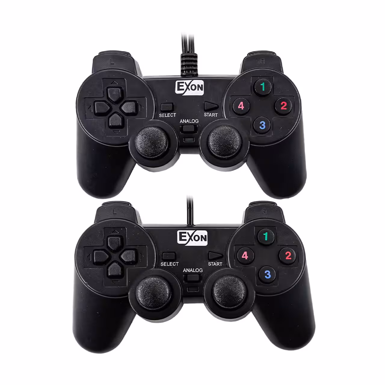 دسته بازی با سیم دوبل شوک دار EXON مدل UC-JS704S2 - مشکی