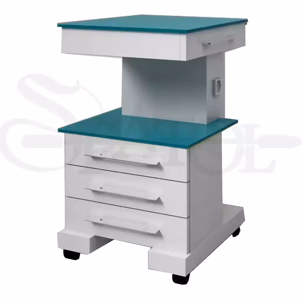 ترولی کلاسیک 3 کشو با شیشه رنگی مدل TR 418 برند navidekbatan