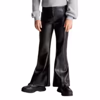 قیمت و خرید شلوار نوجوانی دخترانه مشکی کلوین کلین مدل Coated Spacer Flared Trousers اورجینال