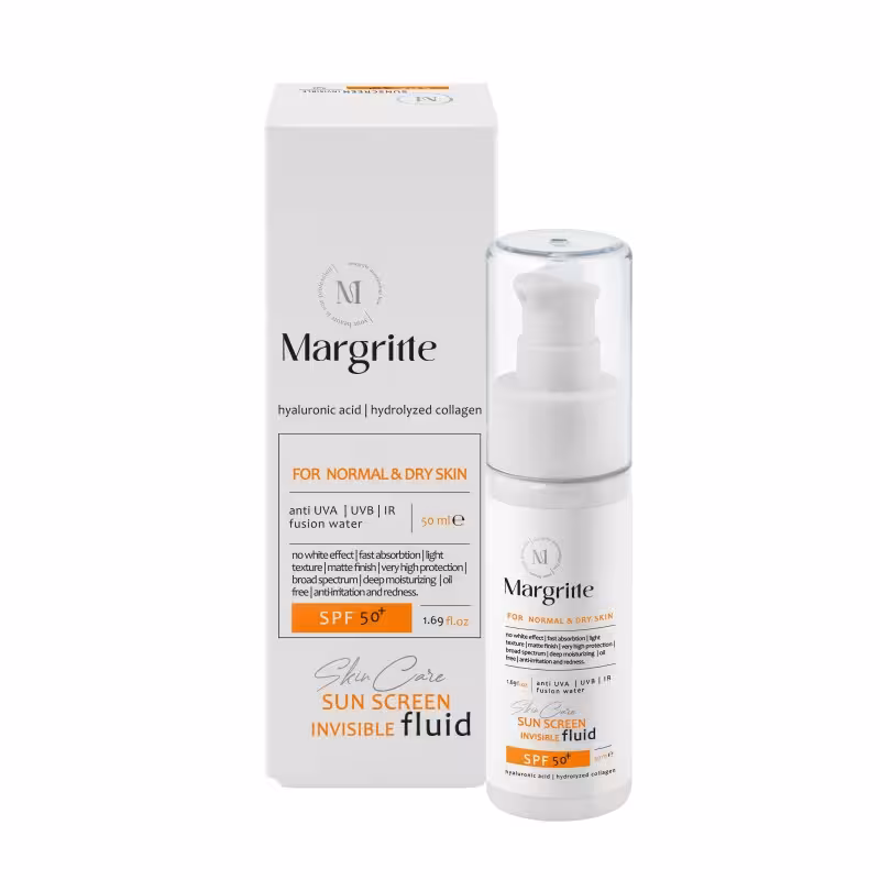 فلوئید ضد آفتاب ساده SPF50  پوست خشک مارگریت 50 میل