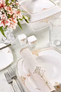 سرویس غذاخوری 12 نفره 60 پارچه Karaca مدل Square Bone Milania