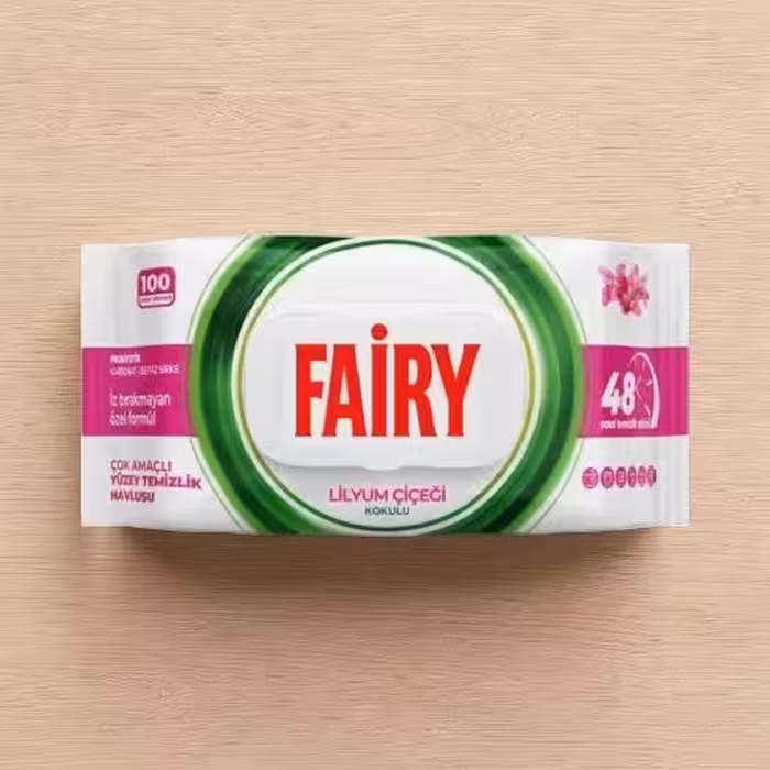 دستمال مرطوب سطوح فیری 100 عددی رایحه لیلیومFairy