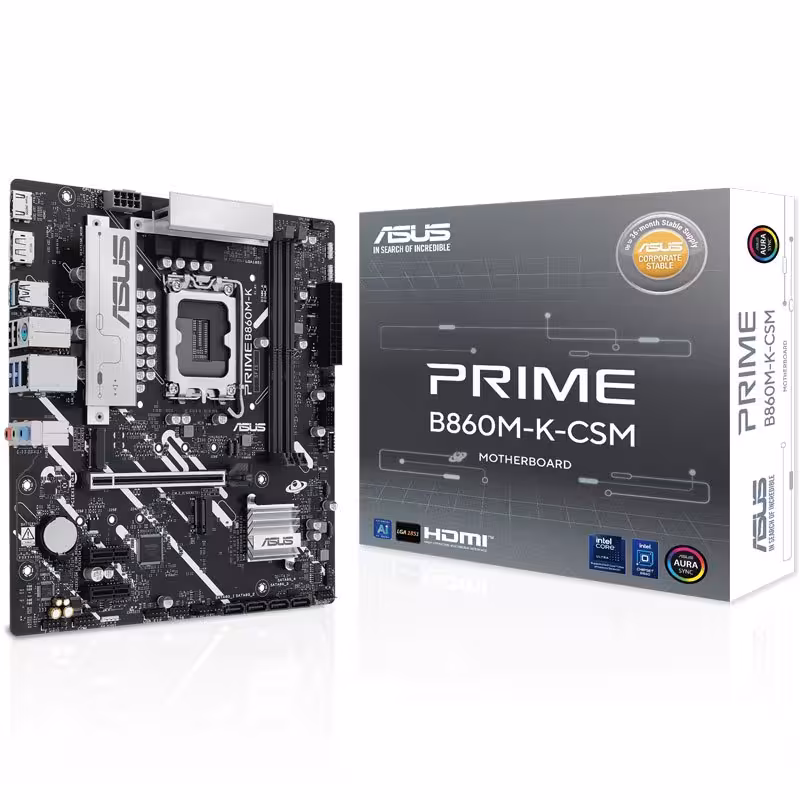 مادربرد ایسوس مدل PRIME B860M-K-CSM DDR5 با سوکت پردازنده LGA 1851
