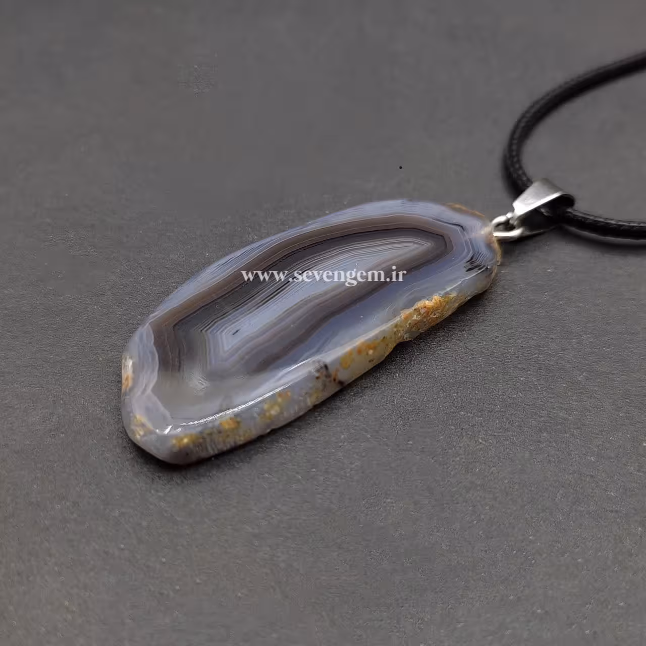 گردنبند عقیق سلیمانی (کدA537)