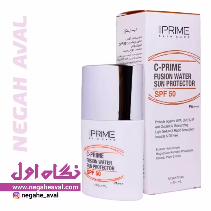 فلوئید ضدآفتاب فیوژن واتر SPF50 پریم حجم 40 میلی لیتر
