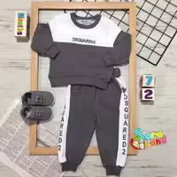 بلوز و شلوار نوزاد طرح DSQUARED2 طوسی