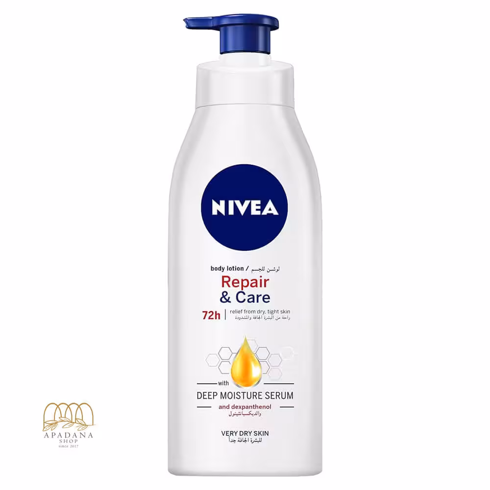 لوسیون بدن پمپی نیوآ مدل Repair & Care حجم 400 میل