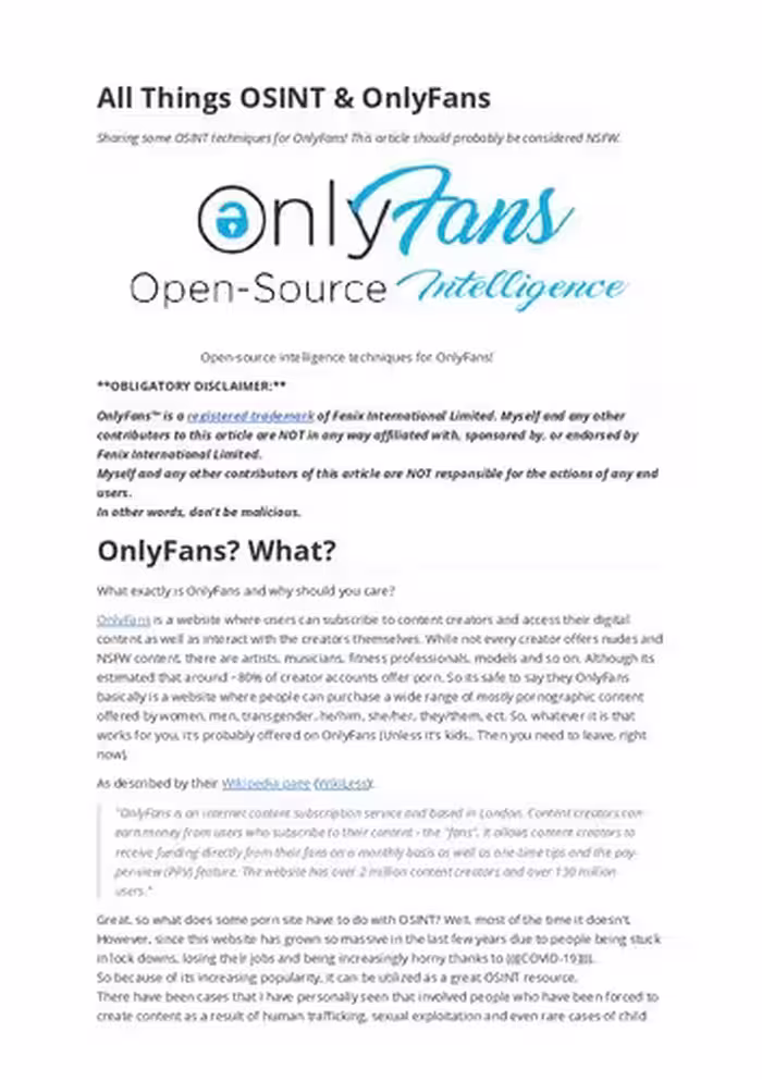 خرید و دانلود نسخه کامل کتاب All Things OSINT and OnlyFans