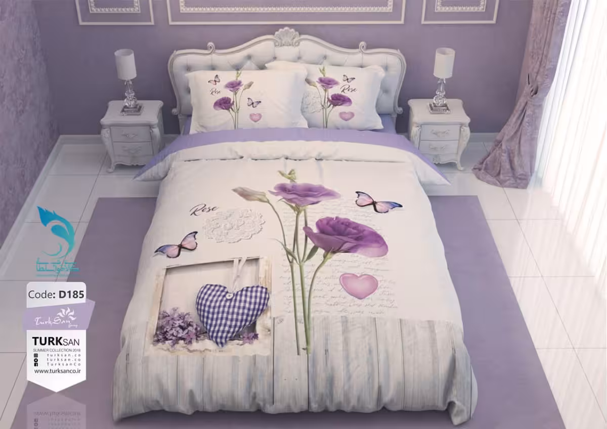 روتختی طرح لیسیانتوس کد D185 یک نفره 4 تکه