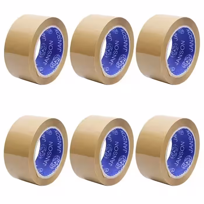 چسب پهن قهوه ای جانسون JANSON عرض 5 سانت 90 یاردی بسته 6 عددی
