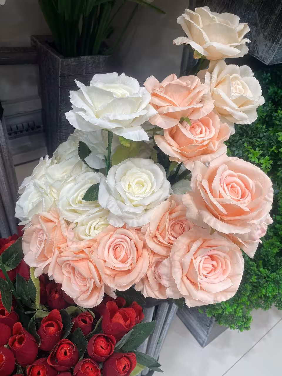 گل رز درشت سفید 5 عددی