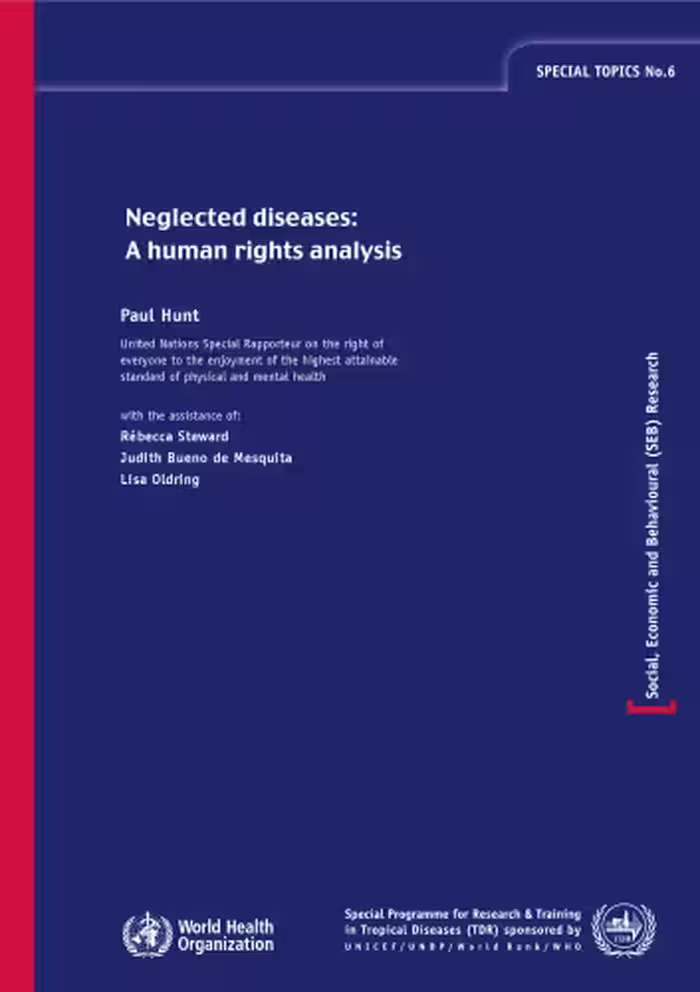 خرید و دانلود نسخه کامل کتاب Neglected Diseases: A Human Rights Analysis (Special Topics) (Special Topics)