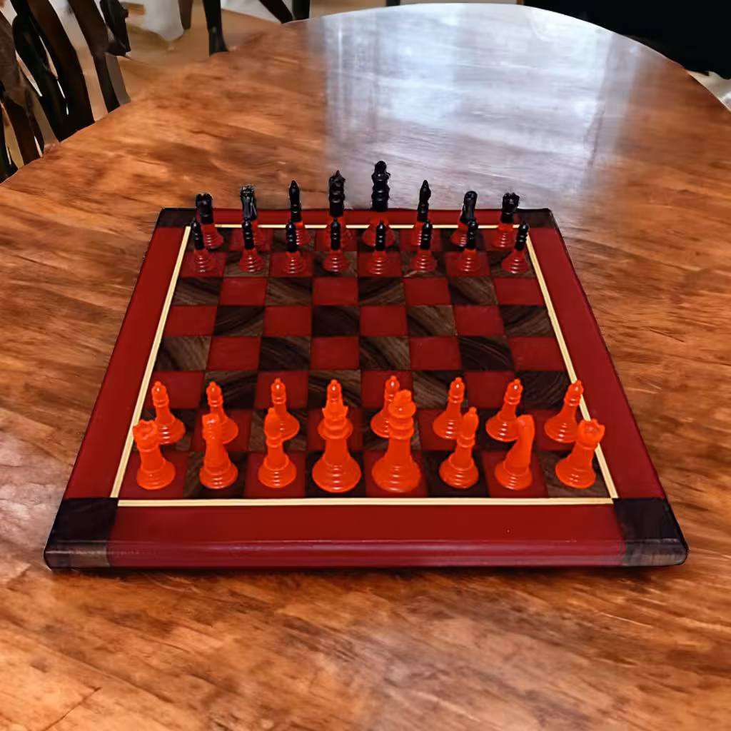 تخته شطرنج رزین و چوب
