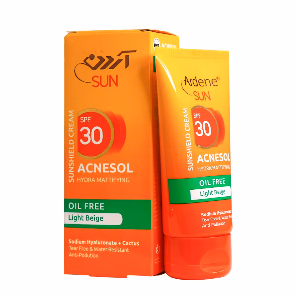 کرم ضد آفتاب SPF 30 فاقد چربی بژ روشن آردن ACNESOL SUNBLOCK CREAM SPF 30 ARDENE