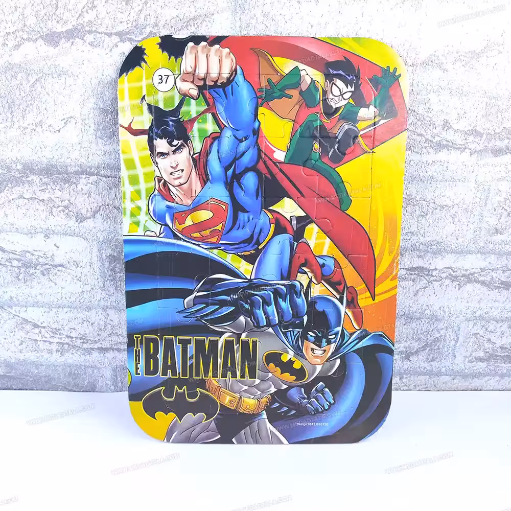 پازل و تخته وایت برد سایز A4 طرح بتمن و قهرمانان