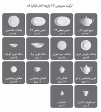 سرویس 102 پارچه 12 نفره طرح ریوا پلاتینی