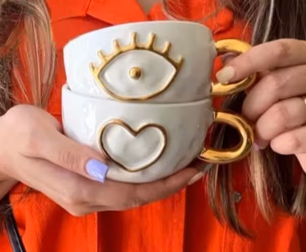 فنجان لته خوری طرح چشم