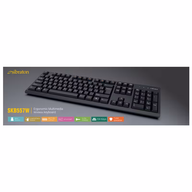 کیبورد بی سیم Sibraton SKB557W