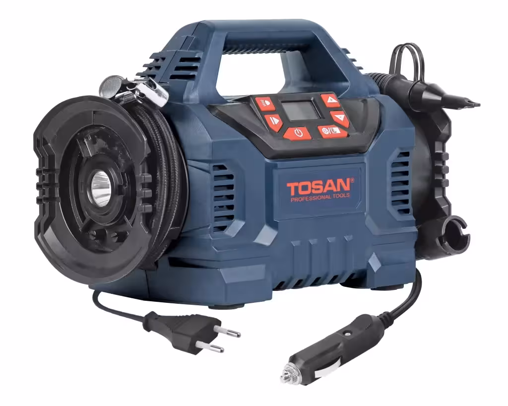 کمپرسور فندکی 7011IN توسن 100 وات ديجيتال برق شهري و خودرو TOSAN