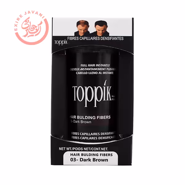 پودر پرپشت کننده مو تاپیک رنگ قهوه ای تیره