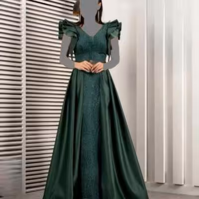 ماکسی(گیپور شاین دار ساتن آمریکایی) مدل سیندرلا - کد 2476
