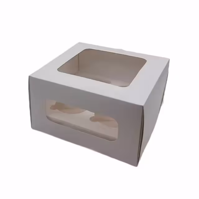 جعبه کاپ کیک 4 عددی سفید