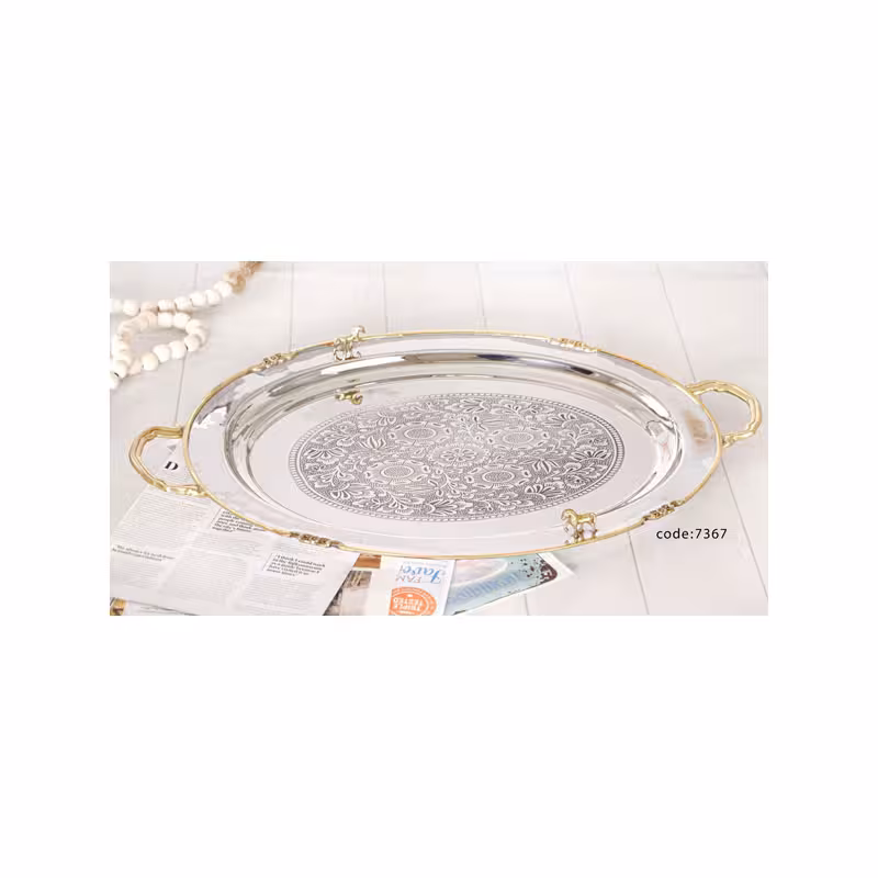 سینی استیل برنج اسب 7367