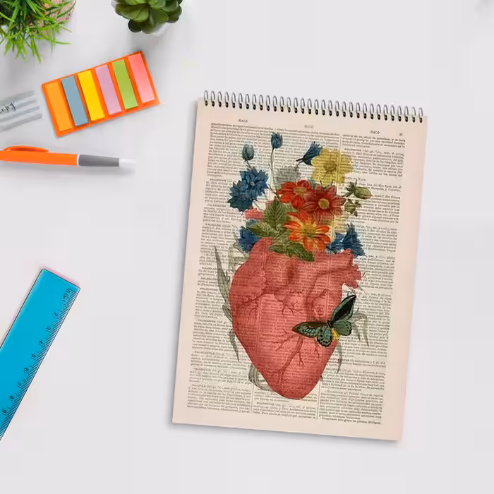 دفتر شطرنجی 200 برگ مدل قلب | چاوه